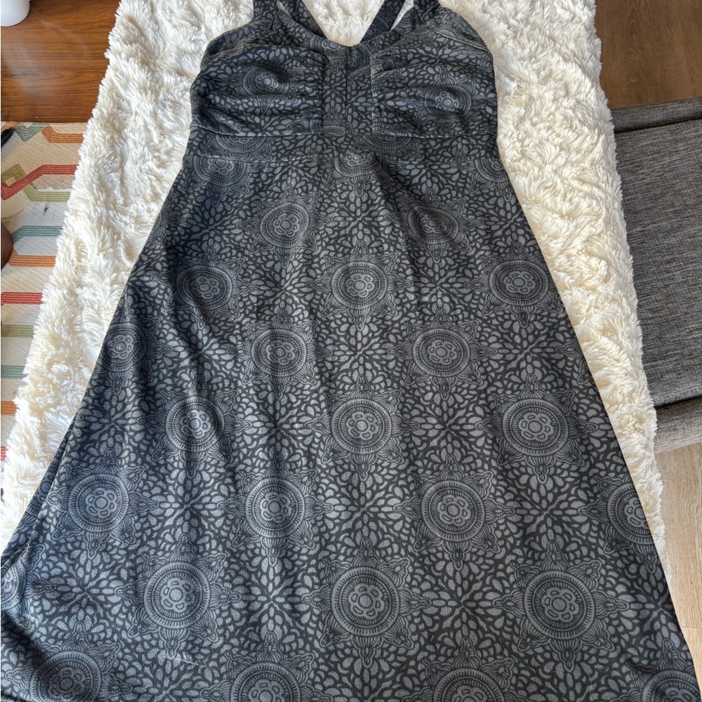 Elegant Gray Patterned Women's Dress